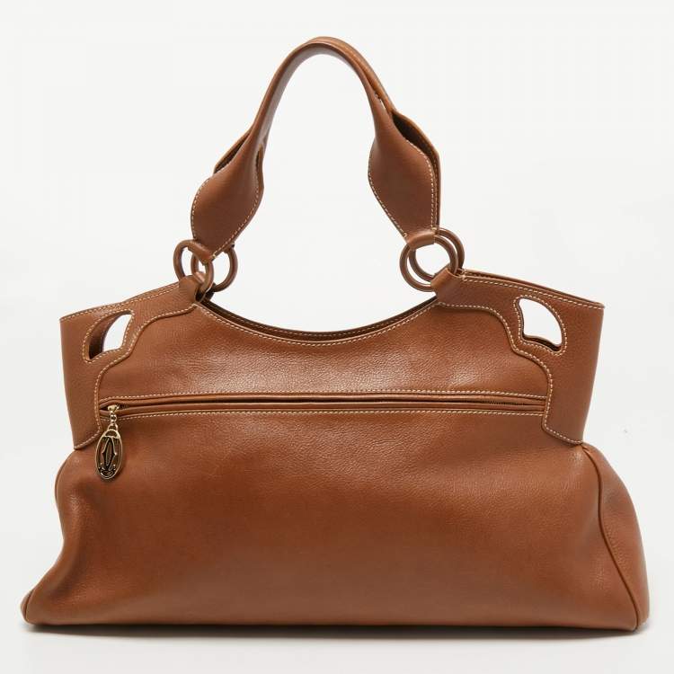 Pre Owned Cartier Brown Leather Medium Marcello de Cartier Bag