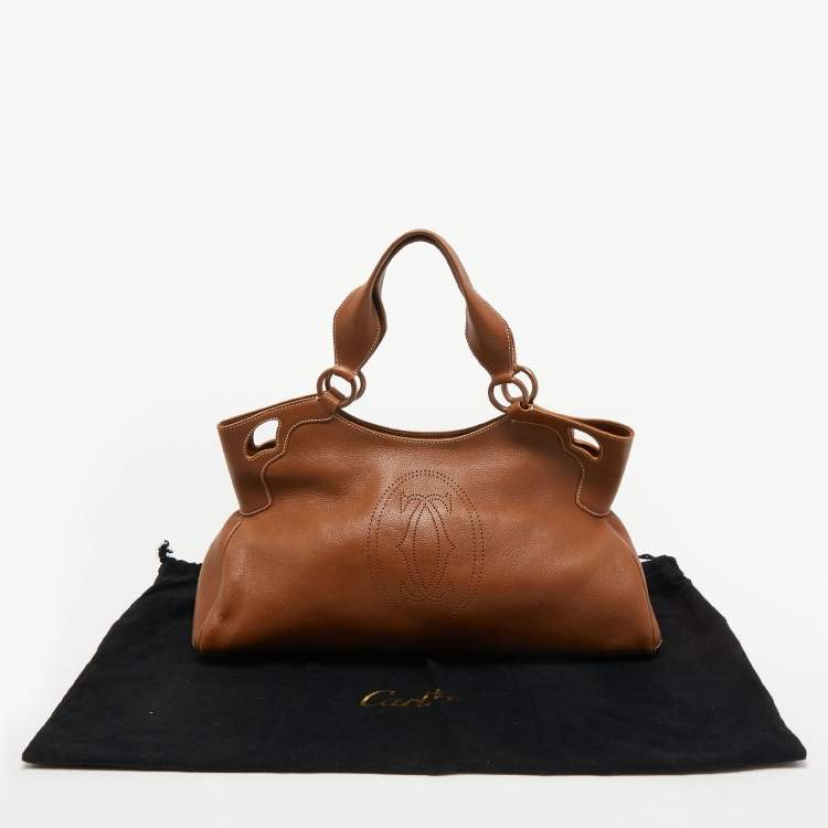 Pre Owned Cartier Brown Leather Medium Marcello de Cartier Bag