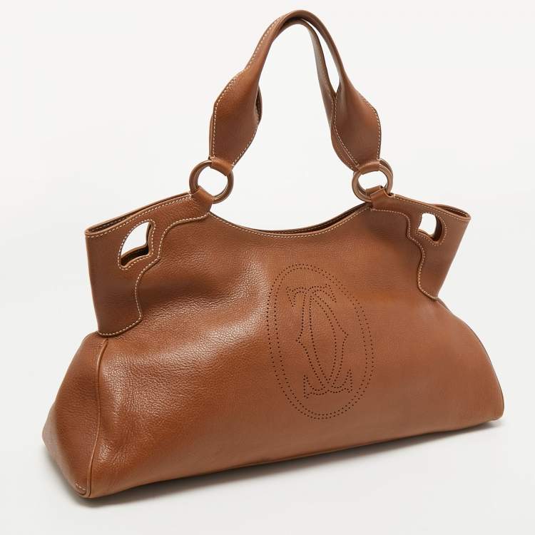 Pre Owned Cartier Brown Leather Medium Marcello de Cartier Bag