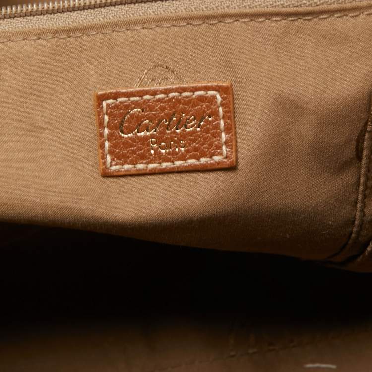 Pre Owned Cartier Brown Leather Medium Marcello de Cartier Bag