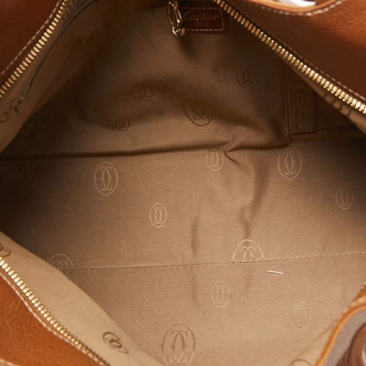 Pre Owned Cartier Brown Leather Medium Marcello de Cartier Bag