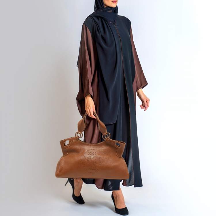 Pre Owned Cartier Brown Leather Medium Marcello de Cartier Bag