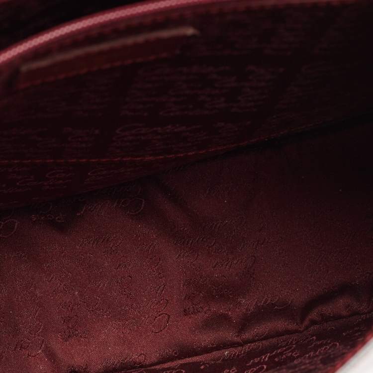 Pre Owned Cartier Burgundy Leather Must de Cartier Saddle Bag