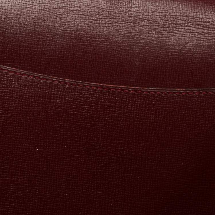 Pre Owned Cartier Burgundy Leather Must de Cartier Saddle Bag