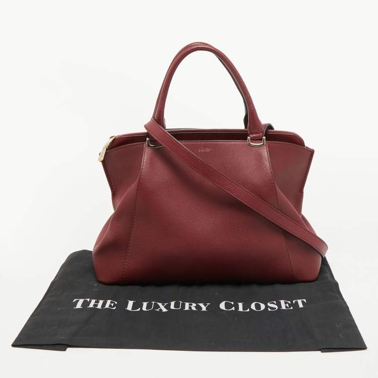 Pre Owned Cartier Red Leather C de Cartier Bag