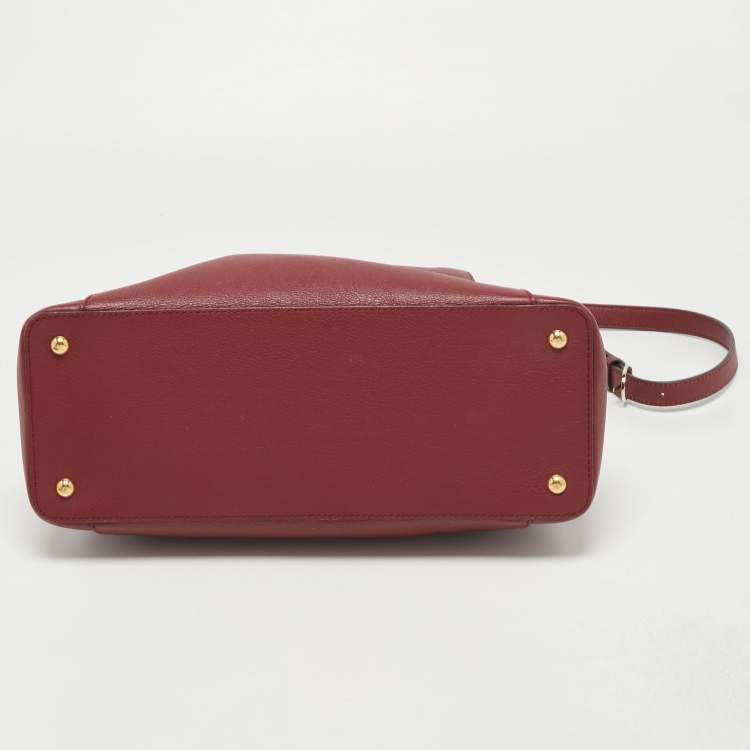 Pre Owned Cartier Red Leather C de Cartier Bag