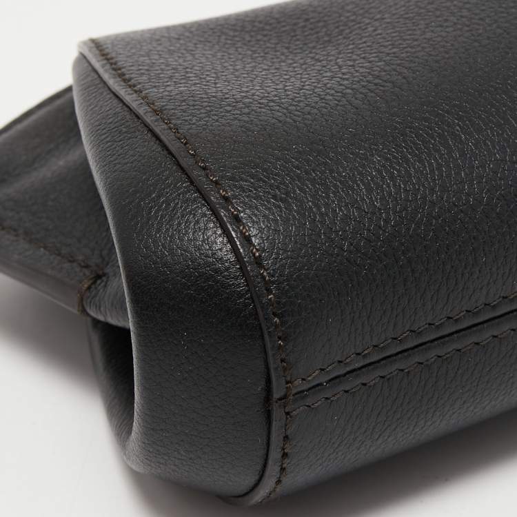 Pre Owned Cartier Black Leather C De Cartier Clutch