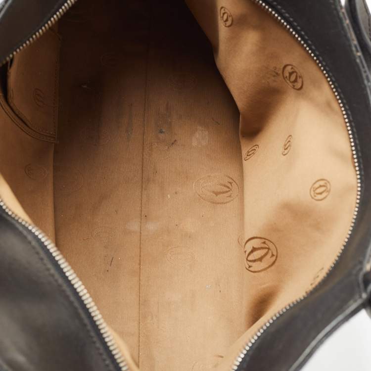 Pre Owned Cartier Black Leather Medium Marcello De Cartier Bag