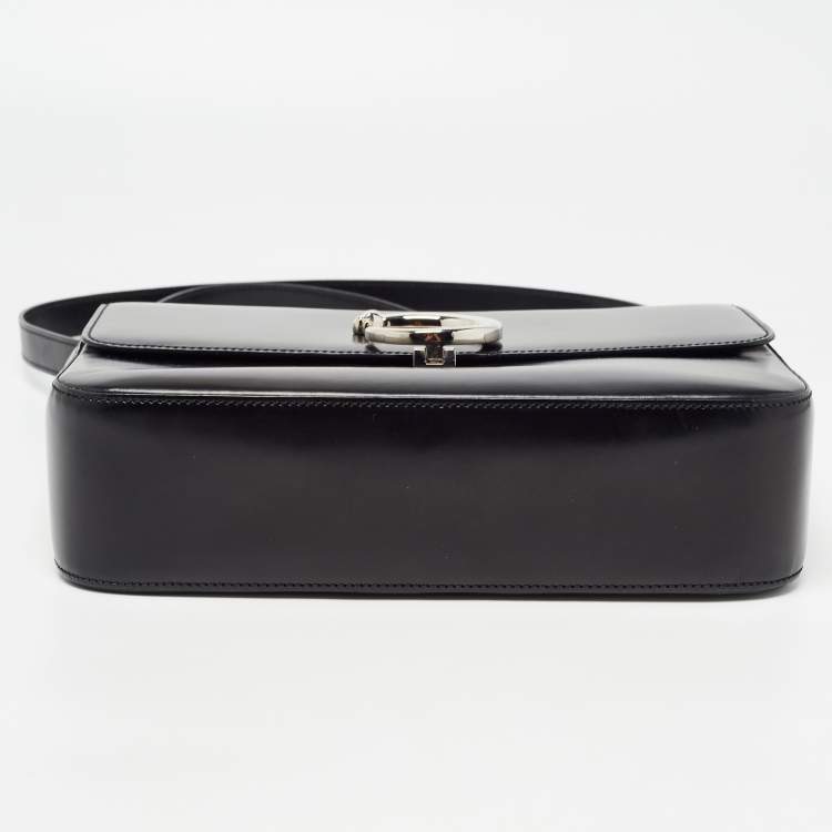 مملوكة مسبقًا Cartier Black Glossy Leather Panthere Shoulder Bag