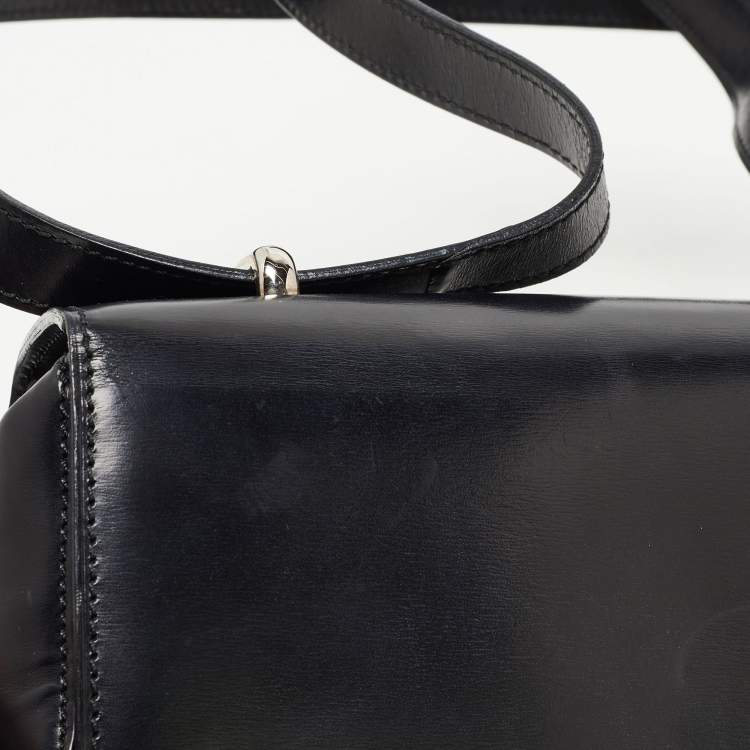 مملوكة مسبقًا Cartier Black Glossy Leather Panthere Shoulder Bag