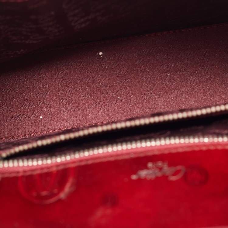 Pre Owned Cartier Burgundy Patent Leather Happy Birthday Baguette Bag