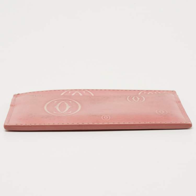 Pre Owned Cartier Pink Patent Leather Happy Birthday Card Holder