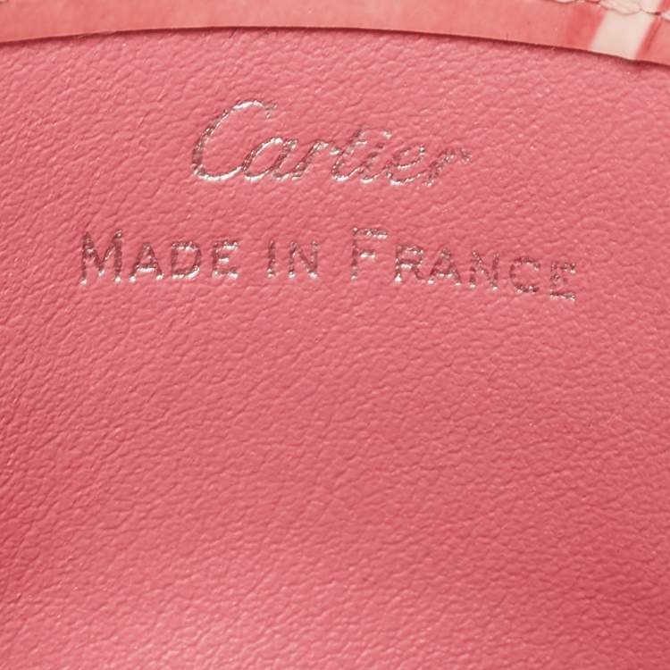 Pre Owned Cartier Pink Patent Leather Happy Birthday Card Holder