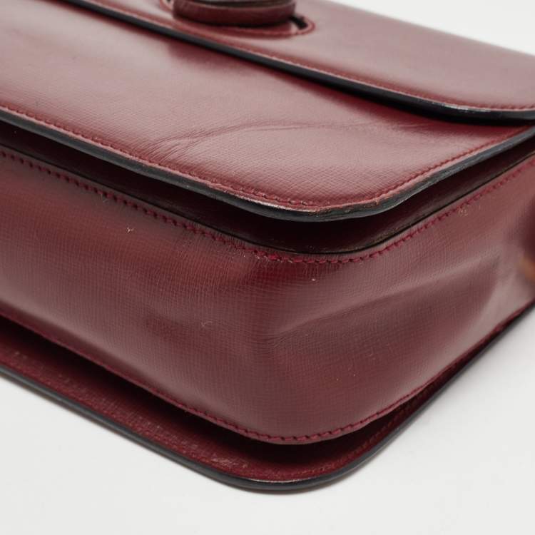 Pre Owned Cartier Burgundy Leather Must De Cartier Shoulder Bag