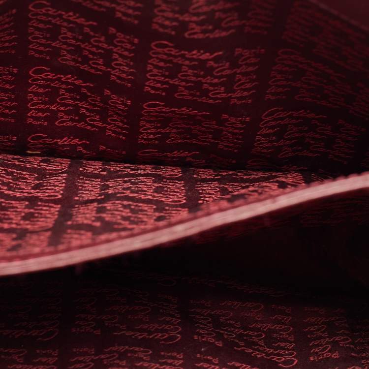 Pre Owned Cartier Burgundy Leather Must De Cartier Shoulder Bag