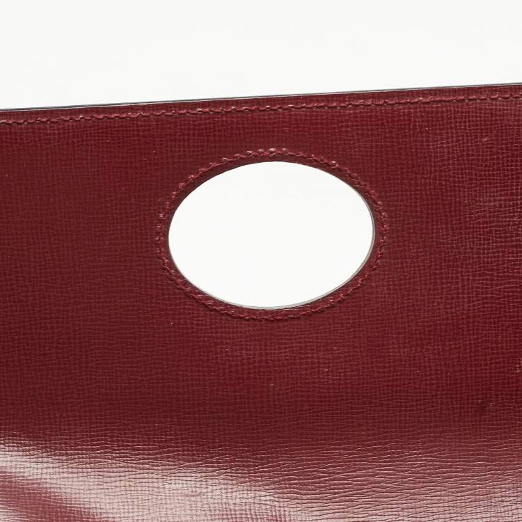 Pre Owned Cartier Burgundy Leather Must De Cartier Shoulder Bag