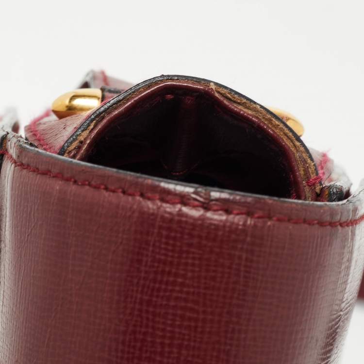 Pre Owned Cartier Burgundy Leather Must De Cartier Shoulder Bag