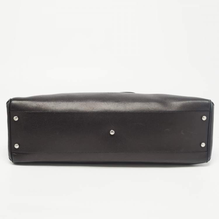 Pre Owned Cartier Black Leather and Python Embossed Medium Marcello de Cartier Shoulder Bag