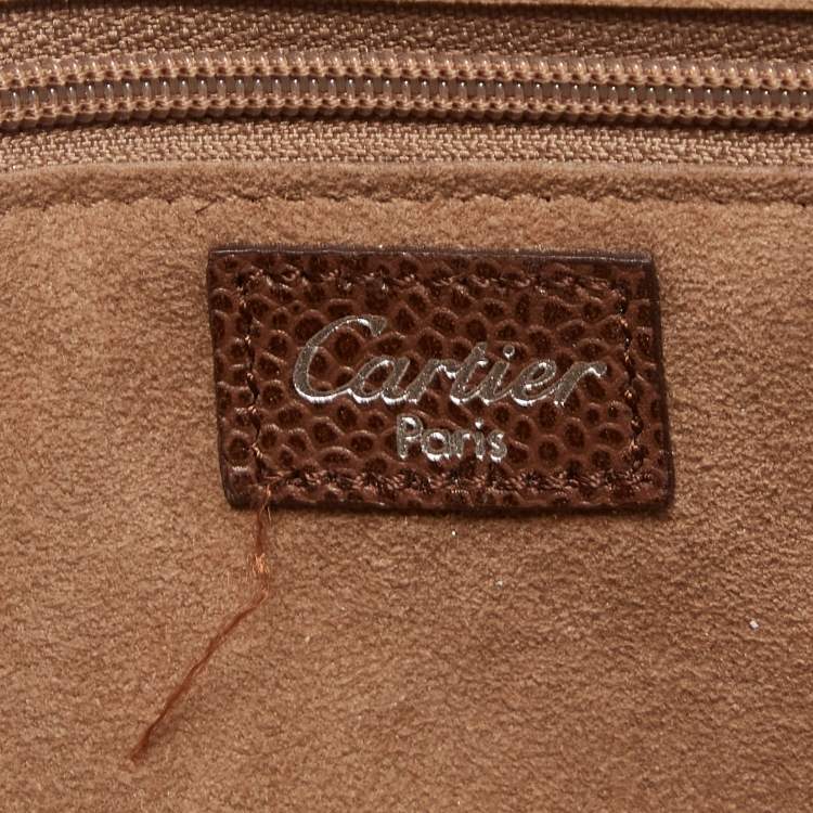 Pre Owned Cartier Black/Brown Calfhair and Leather Happy Birthday Cabochon Flap Bag