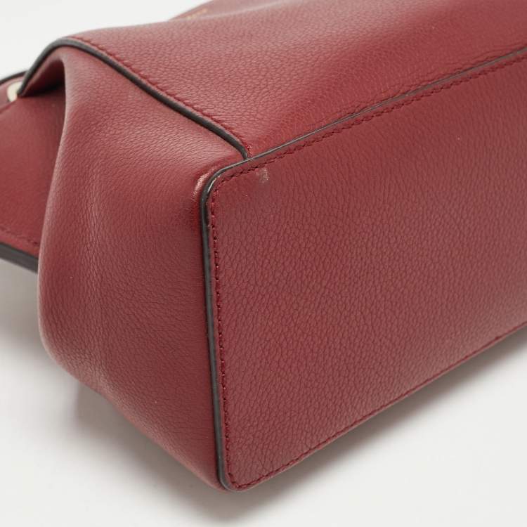 Pre Owned Cartier Burgundy Leather C De Cartier Satchel