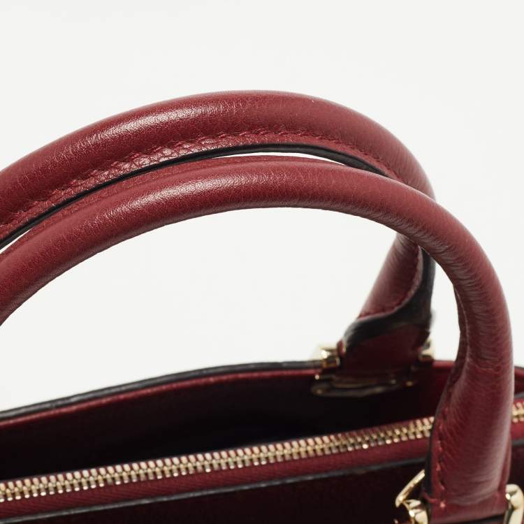 Pre Owned Cartier Burgundy Leather C De Cartier Satchel