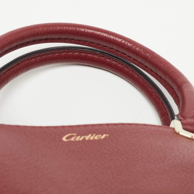 Pre Owned Cartier Burgundy Leather C De Cartier Satchel