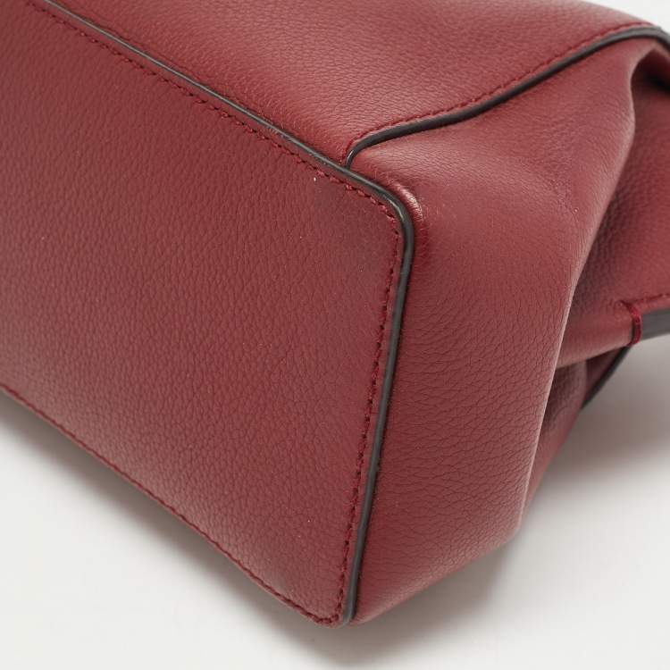 Pre Owned Cartier Burgundy Leather C De Cartier Satchel