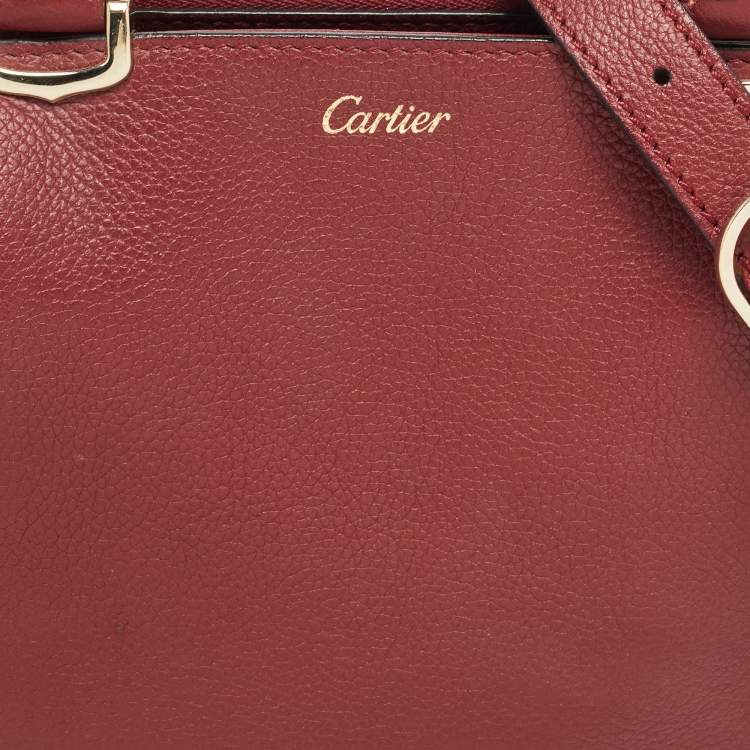 Pre Owned Cartier Burgundy Leather C De Cartier Satchel