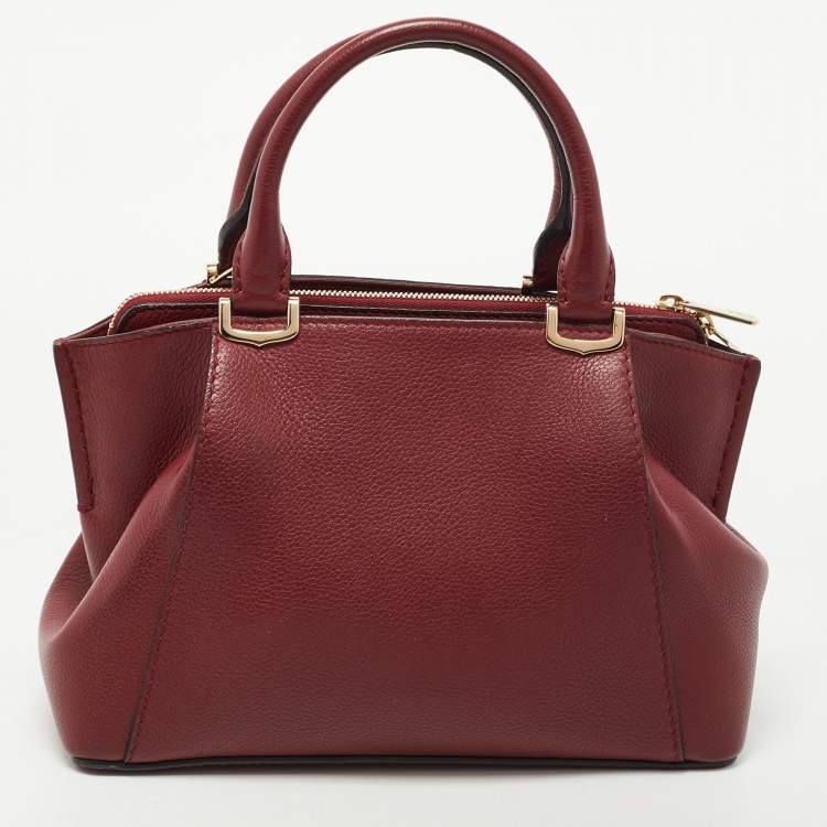 Pre Owned Cartier Burgundy Leather C De Cartier Satchel
