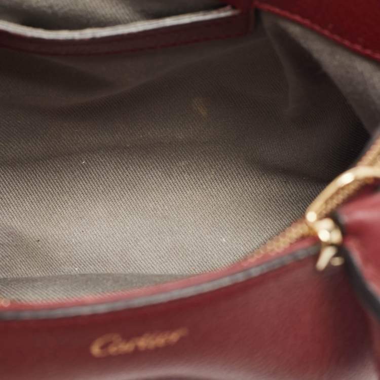 Pre Owned Cartier Burgundy Leather C De Cartier Satchel