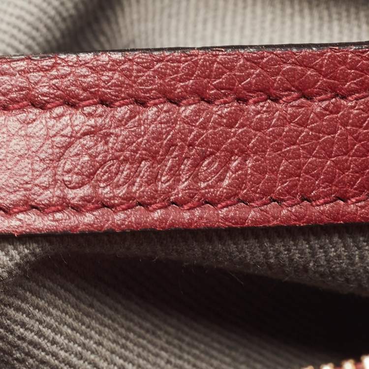 Pre Owned Cartier Burgundy Leather C De Cartier Satchel