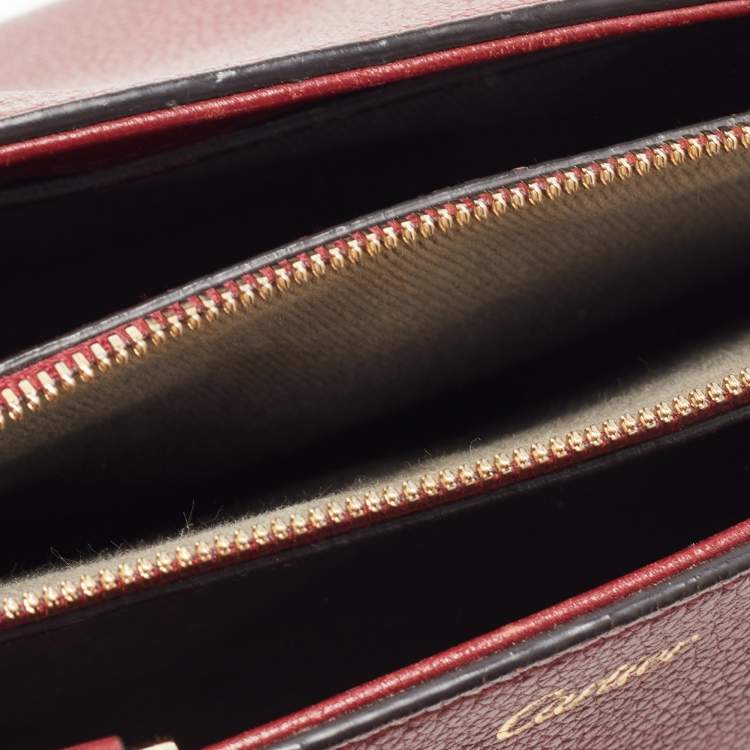 Pre Owned Cartier Burgundy Leather C De Cartier Satchel