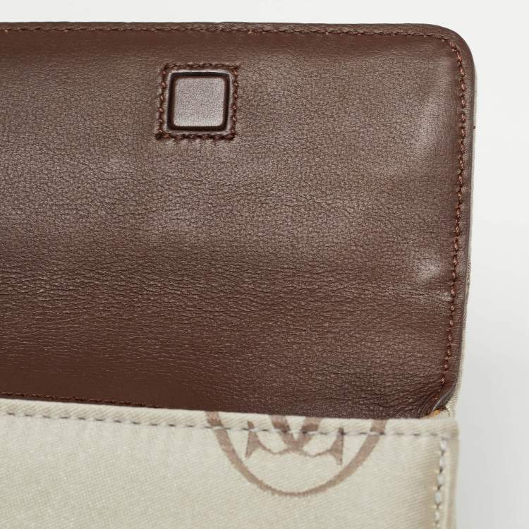 Pre Owned Cartier Brown/Grey Satin and Lizard Happy Birthday Cabochon Flap Bag
