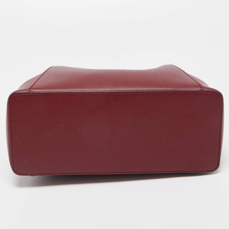 Pre Owned Cartier Burgundy Leather Mini C de Cartier Satchel