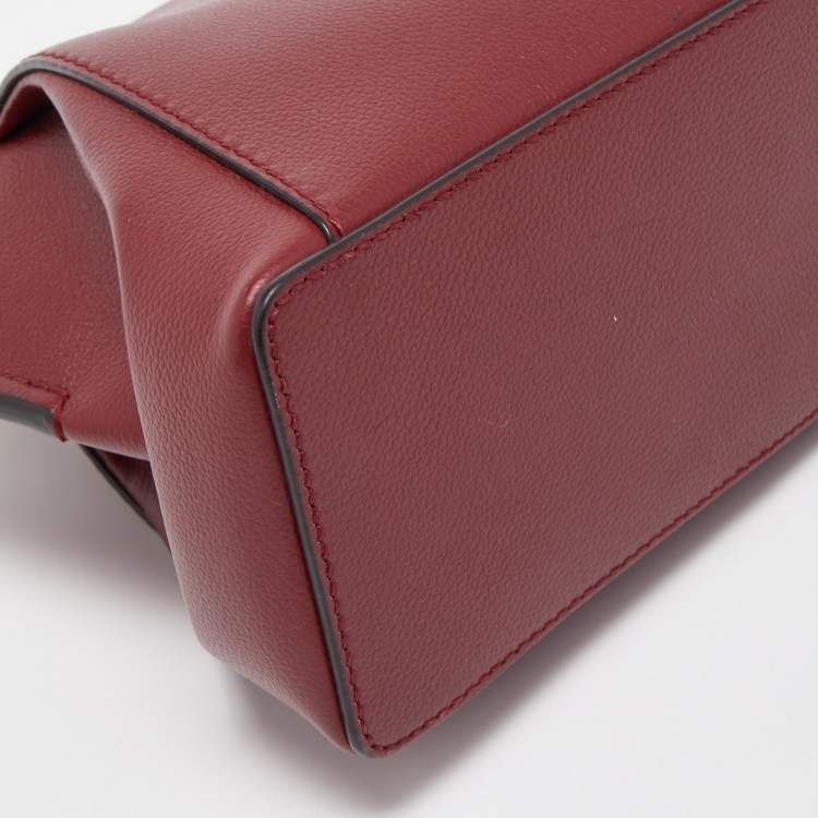 Pre Owned Cartier Burgundy Leather Mini C de Cartier Satchel