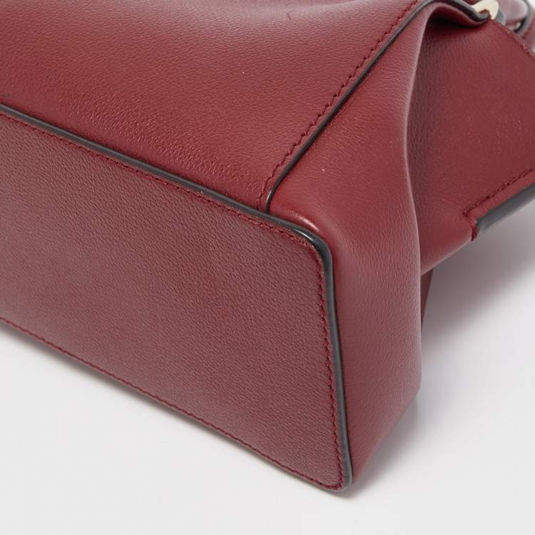 Pre Owned Cartier Burgundy Leather Mini C de Cartier Satchel