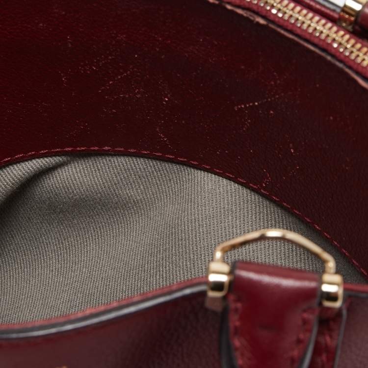 Pre Owned Cartier Burgundy Leather Mini C de Cartier Satchel