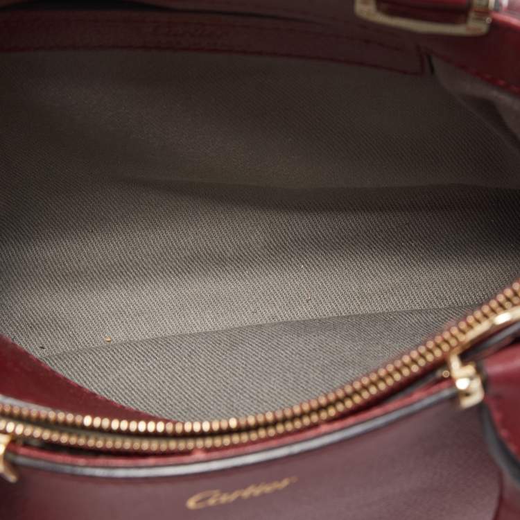 Pre Owned Cartier Burgundy Leather Mini C de Cartier Satchel