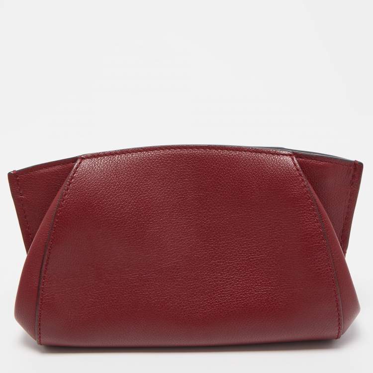Pre Owned Cartier Red Leather C De Cartier Clutch