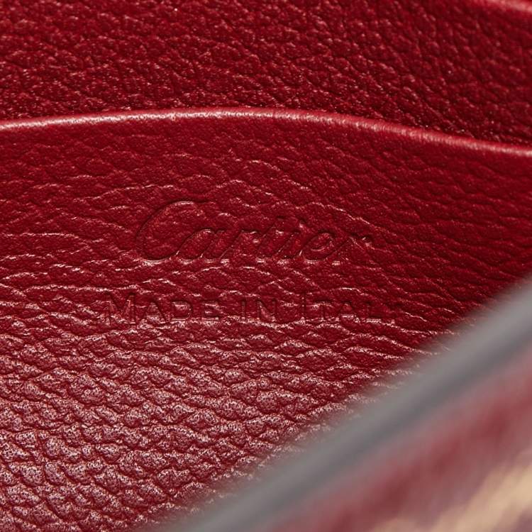 Pre Owned Cartier Red Leather C De Cartier Clutch