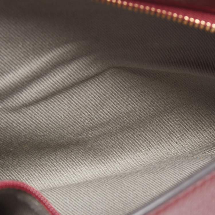 Pre Owned Cartier Red Leather C De Cartier Clutch