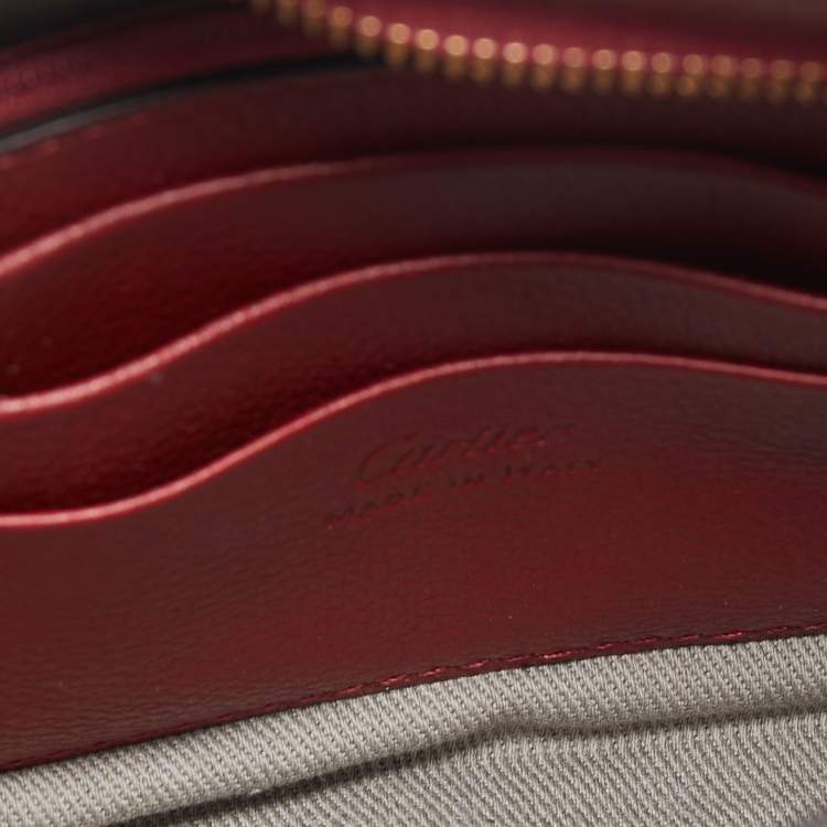 Pre Owned Cartier Red Leather C De Cartier Clutch