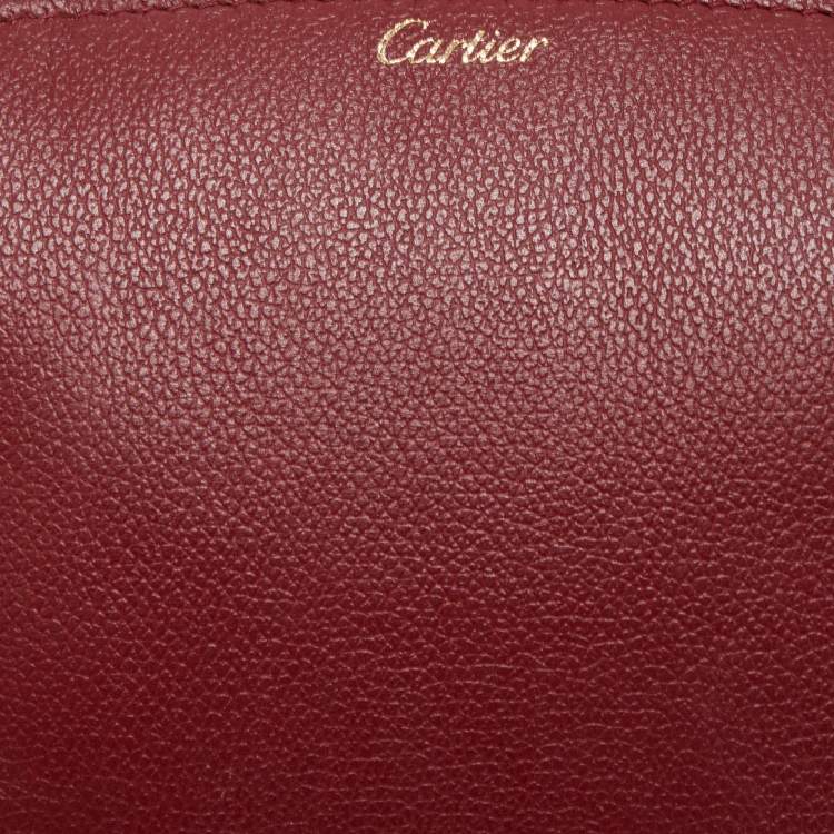 Pre Owned Cartier Red Leather C De Cartier Clutch