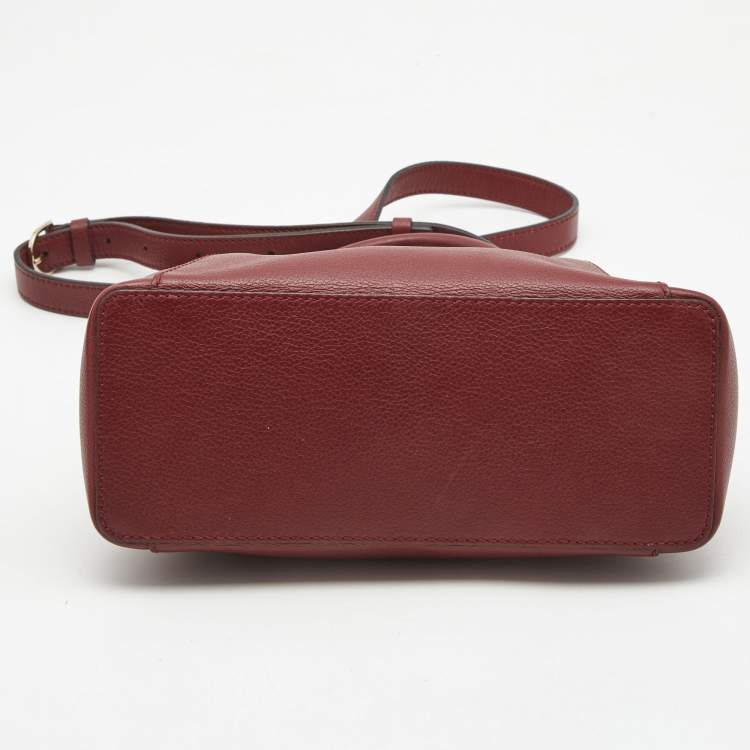 Pre Owned Cartier Burgundy Leather Mini C de Cartier Satchel