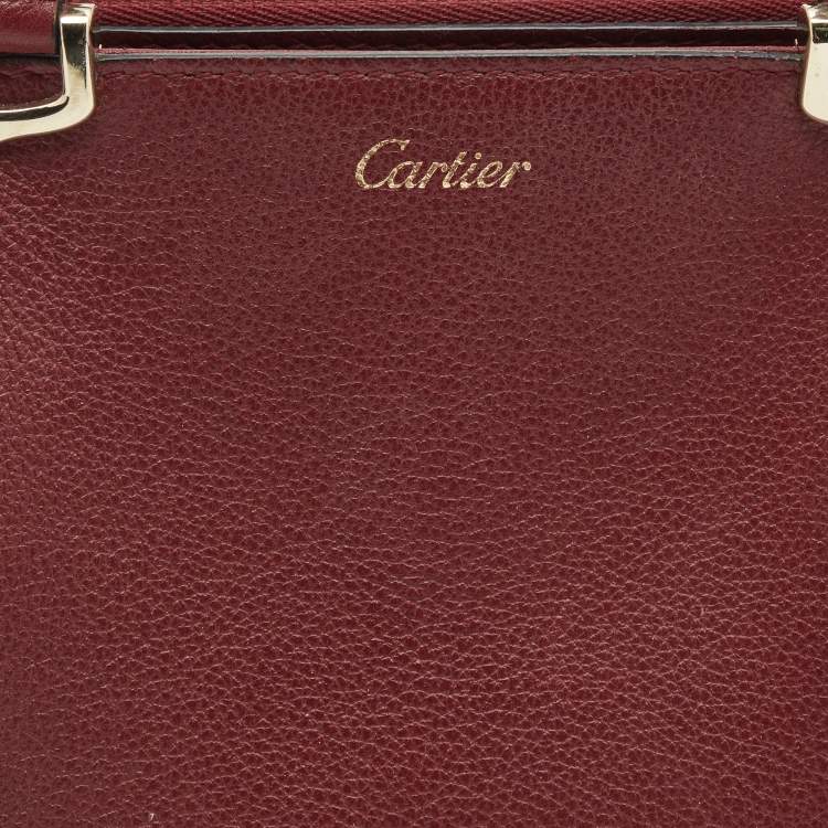 Pre Owned Cartier Burgundy Leather Mini C de Cartier Satchel