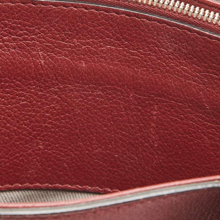 Pre Owned Cartier Burgundy Leather Mini C de Cartier Satchel