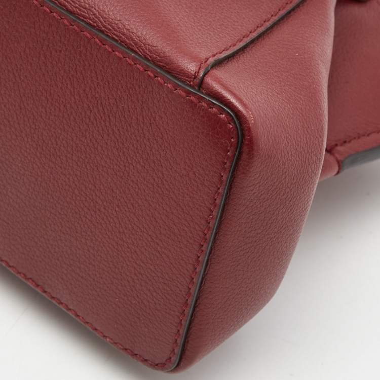 Pre Owned Cartier Burgundy Leather Mini C de Cartier Satchel