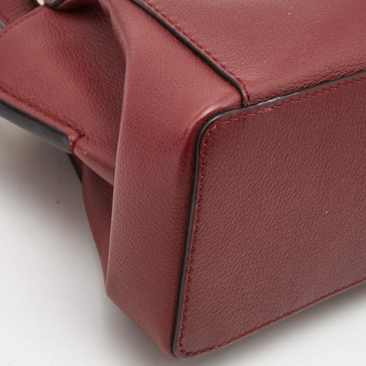 Pre Owned Cartier Burgundy Leather Mini C de Cartier Satchel