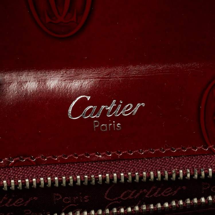 Pre Owned Cartier Red Gloss Leather Happy Birthday Cabochon Shoulder Bag