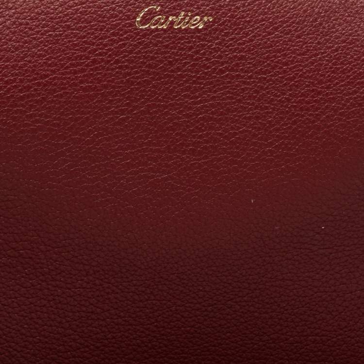 Pre Owned Cartier Red Leather C De Cartier Clutch